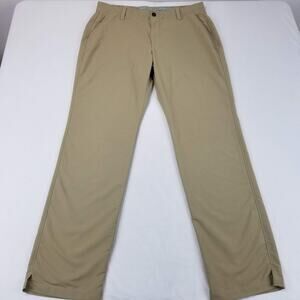 Under Armour Pants Mens 38x34 Khaki Golf Performance Stretch Loose Fit Athletic